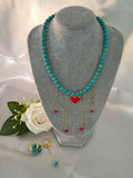 Set Collar Corazón Turquesa